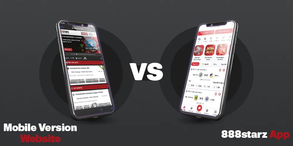 888starz app vs mobile version website